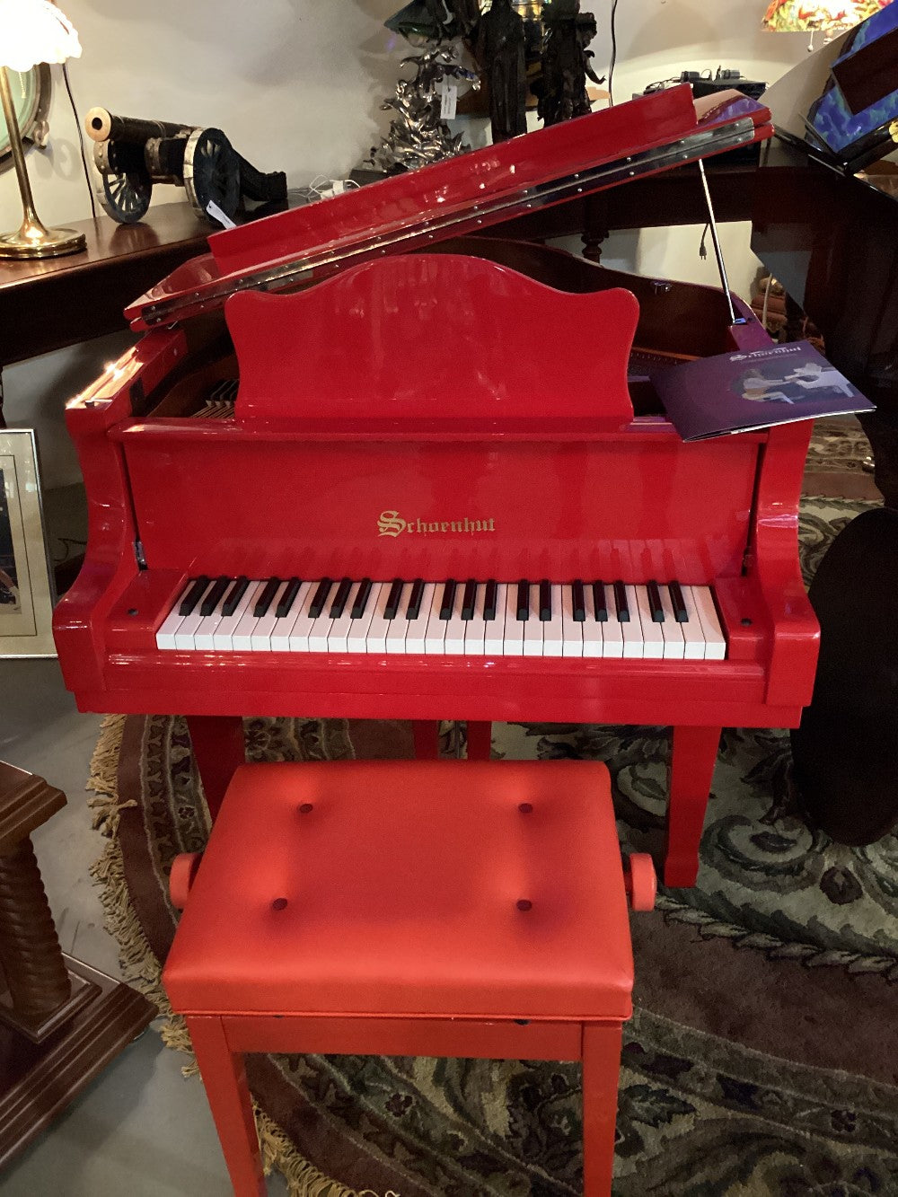 Srhoenhut red mini grand piano|5123