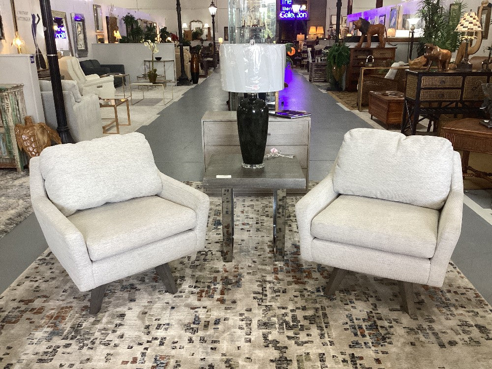 Pair of gray accent chairs|5190