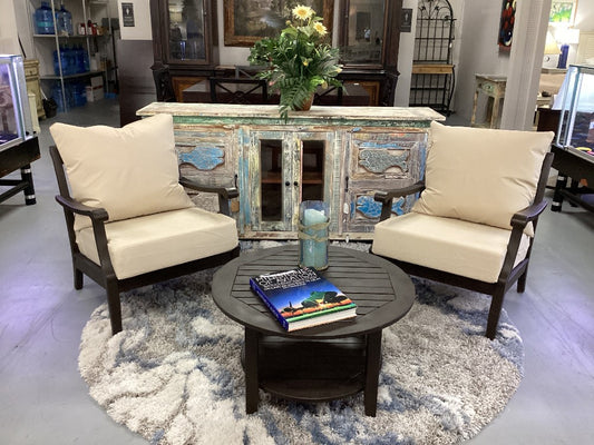 Outdoor patio set 2 chairs and coffee table|5204