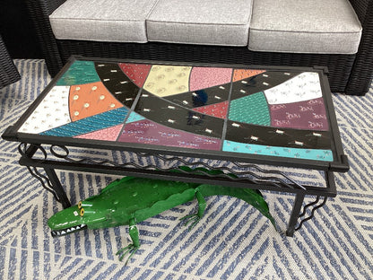 Ceramic Tile and Iron Coffee Table|5211