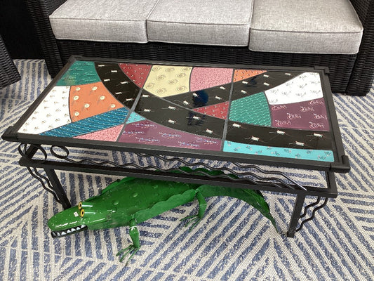 Ceramic Tile and Iron Coffee Table|5211