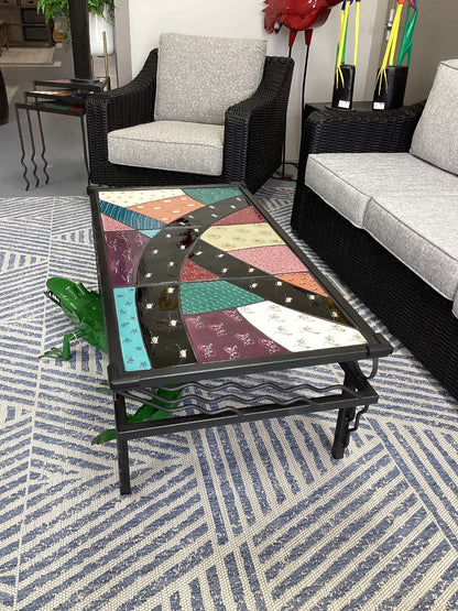 Ceramic Tile and Iron Coffee Table|5212