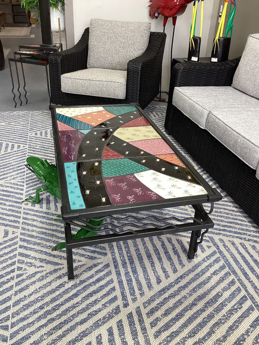 Ceramic Tile and Iron Coffee Table|5212