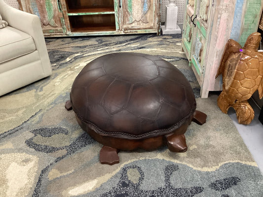 Leather Turtle Ottoman|5218