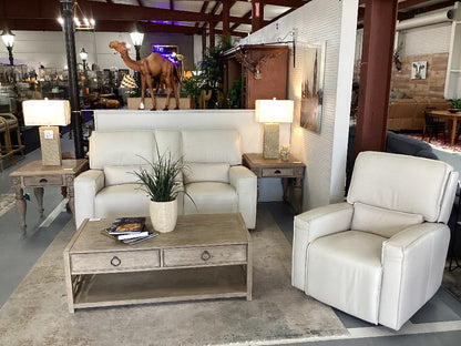 Cream Leather Electric Recliner|5232