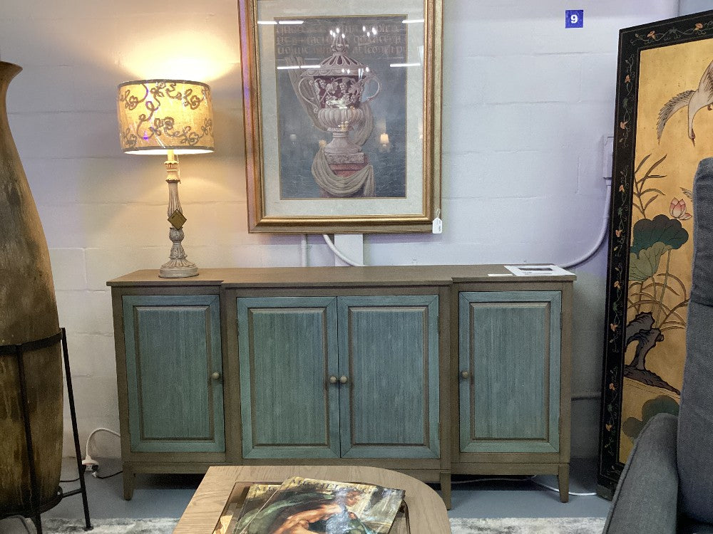 Hearth wood Green and Grey 4 Door Credenza|5284