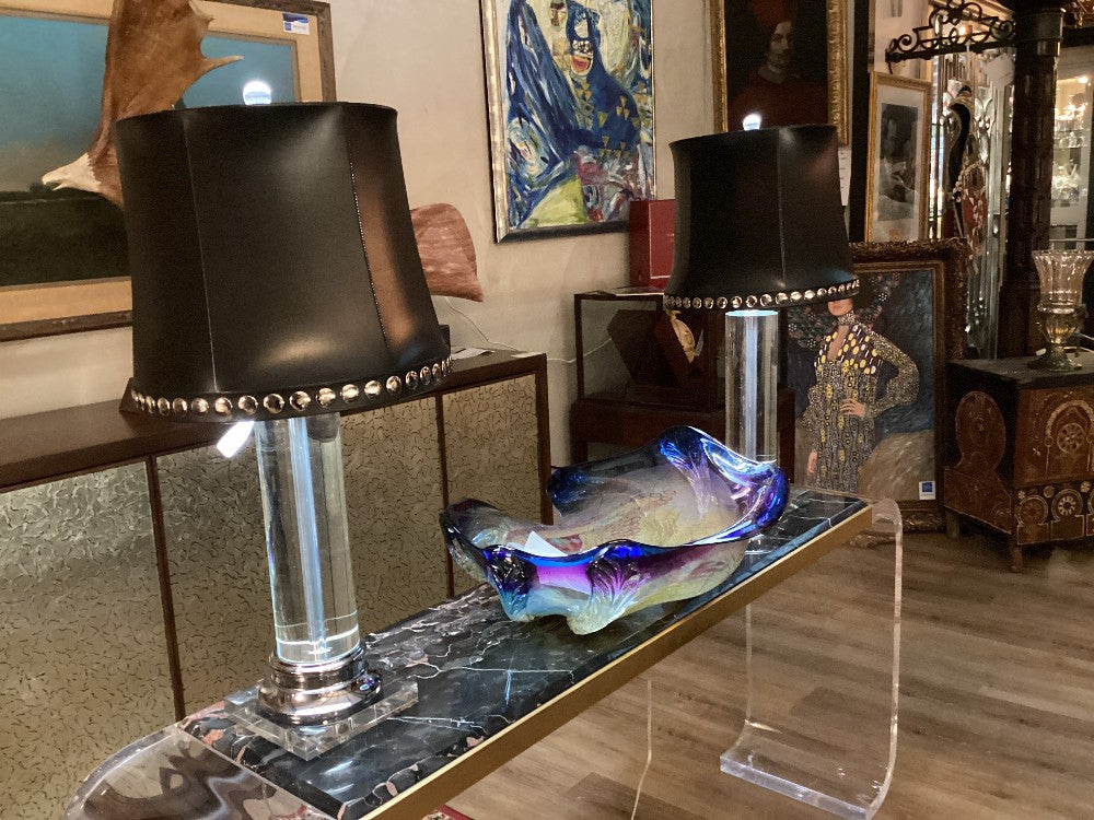 Pair of glass lamps|5296