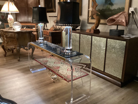 Lucite and marble console|5300