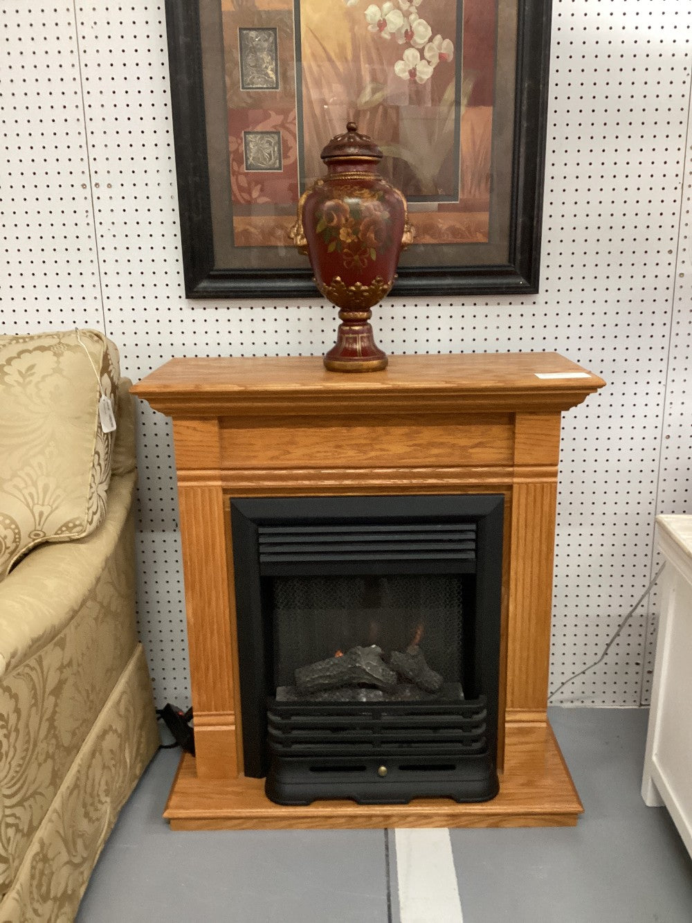 Oak electric fireplace|5335
