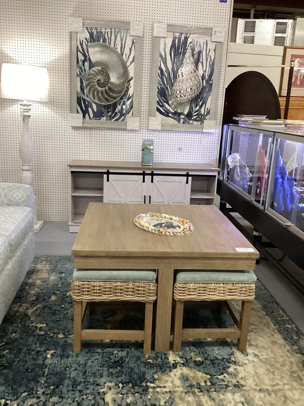 Capri hassock coffee table with 4 stools|5362