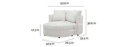 Holley Oversized Fabric Accent Chair with Storage Ottoman