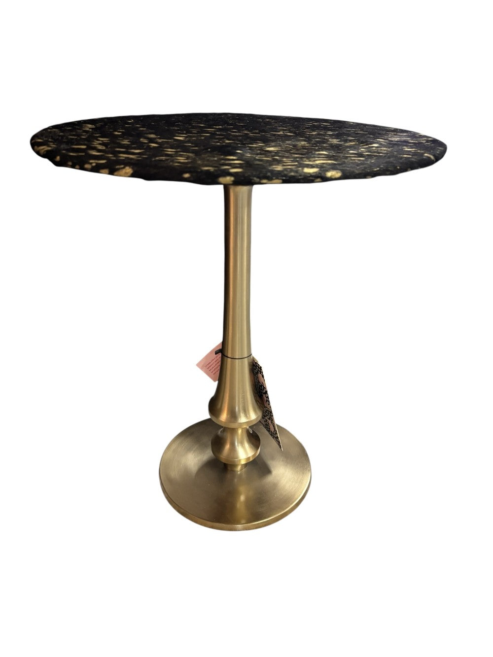 Black/Gold Round Side Table|3038