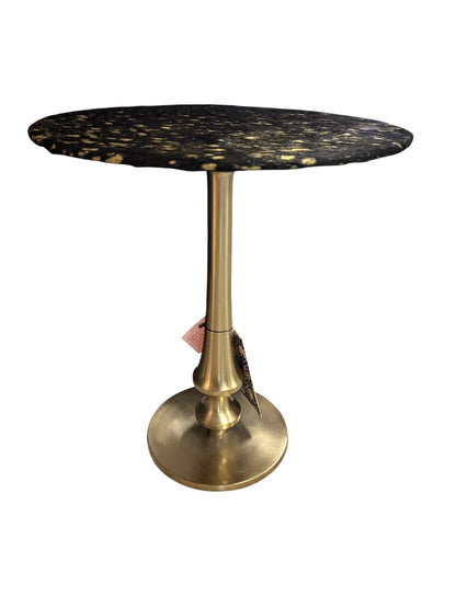 Black/Gold Round Side Table|3038