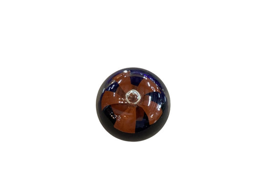 Red flower w/ blue base paperweight|2962