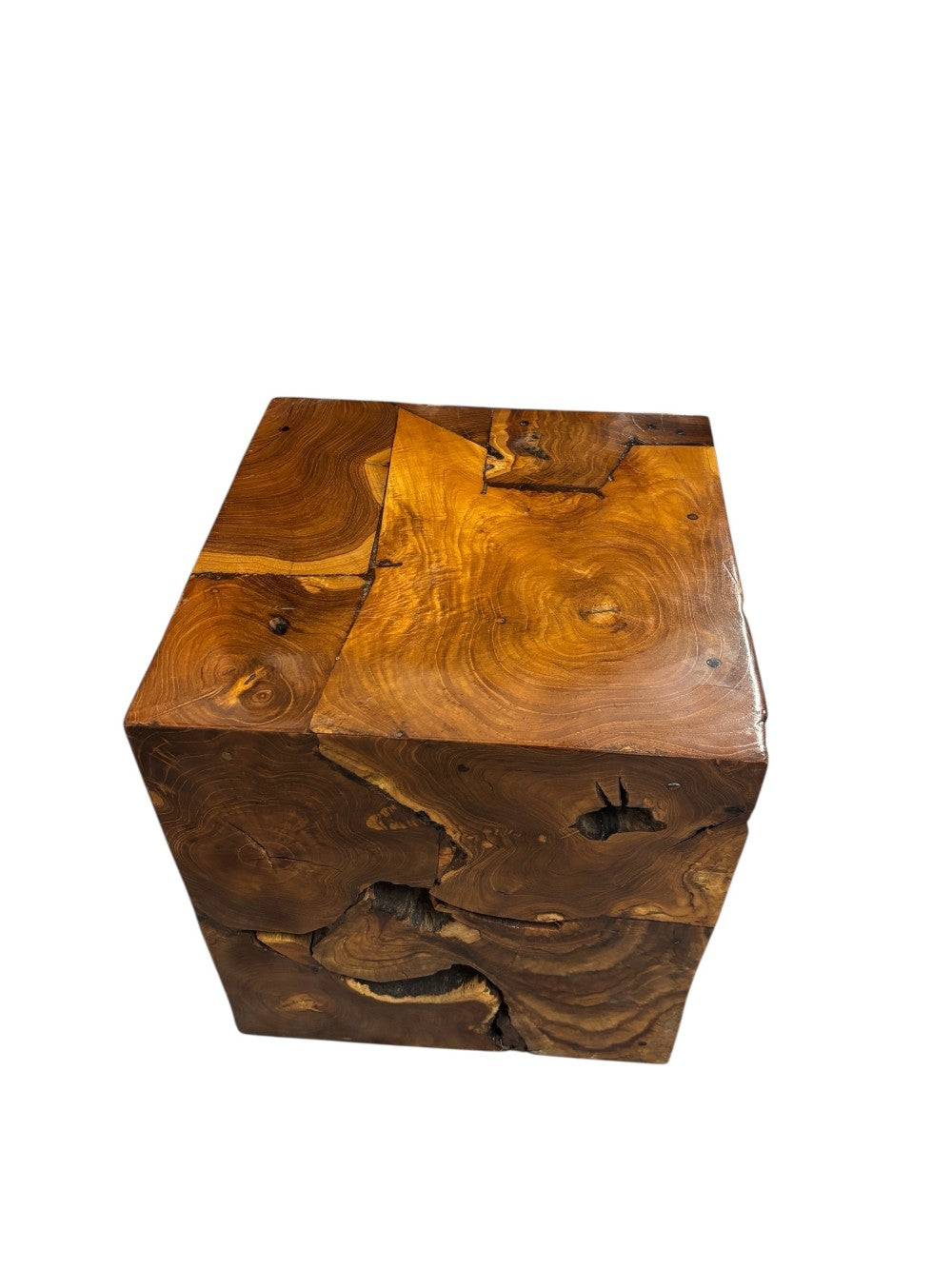 Teak Cube Side Table|3046