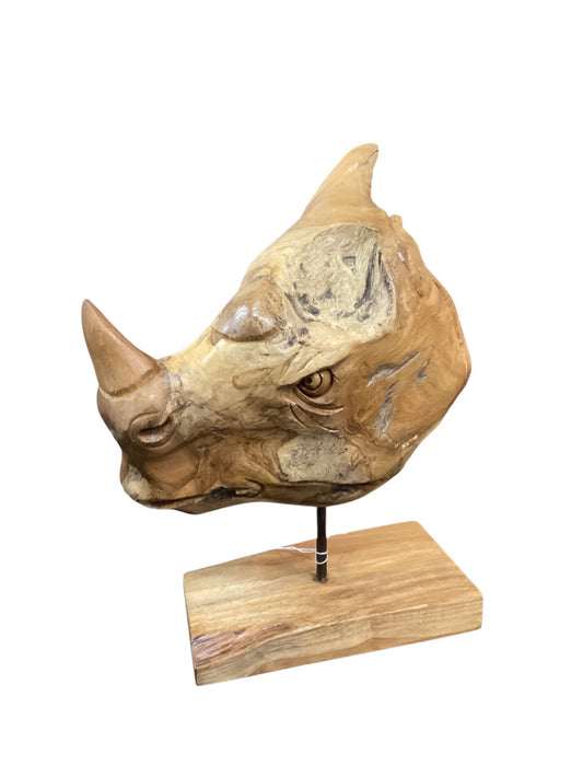 Teak Rhino head|2758