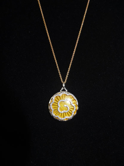 Victor Mayer Round Artemis Pendant - 18k White & Yellow Gold