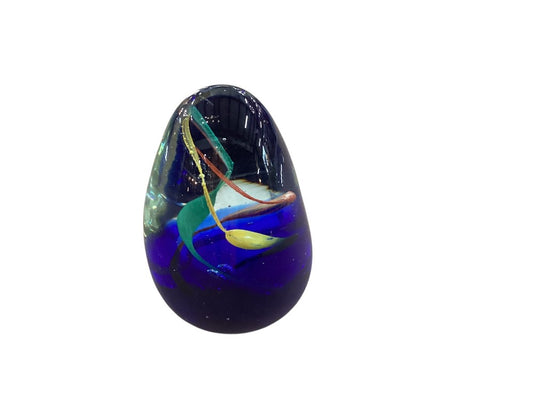 Paperweight w/ dark blue & colored swirl|2969