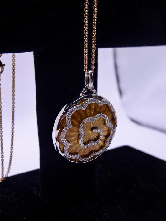 Victor Mayer Round Artemis Pendant - 18k White & Yellow Gold