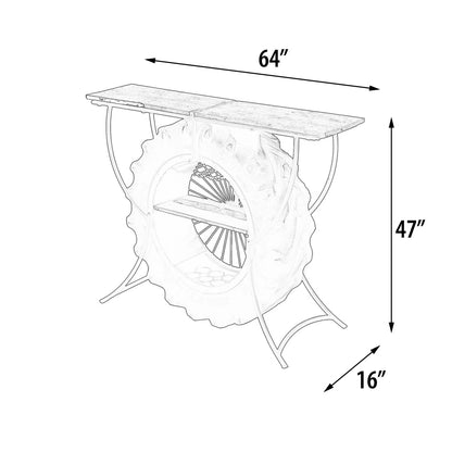 Williston Forge Industrial Big Tire Bar Cart