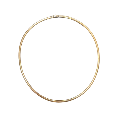 14k Two Tone Omega Necklace - Italian Made, Reversible, 22 in, 28 g