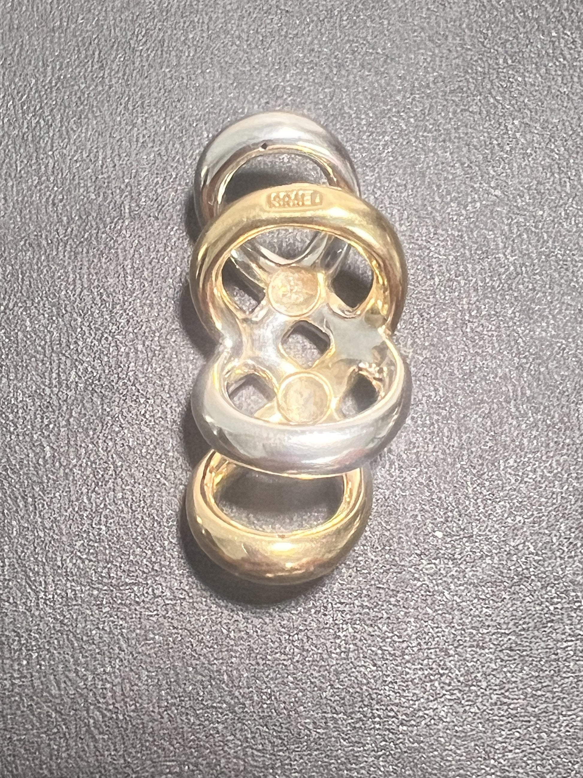 Vintage 14K Two-Tone Gold Twisted Love Knot Slide Pendant