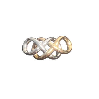 Vintage 14K Two-Tone Gold Twisted Love Knot Slide Pendant