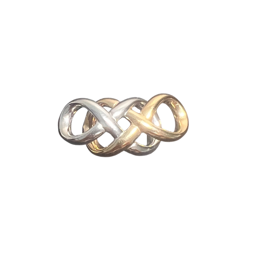Vintage 14K Two-Tone Gold Twisted Love Knot Slide Pendant