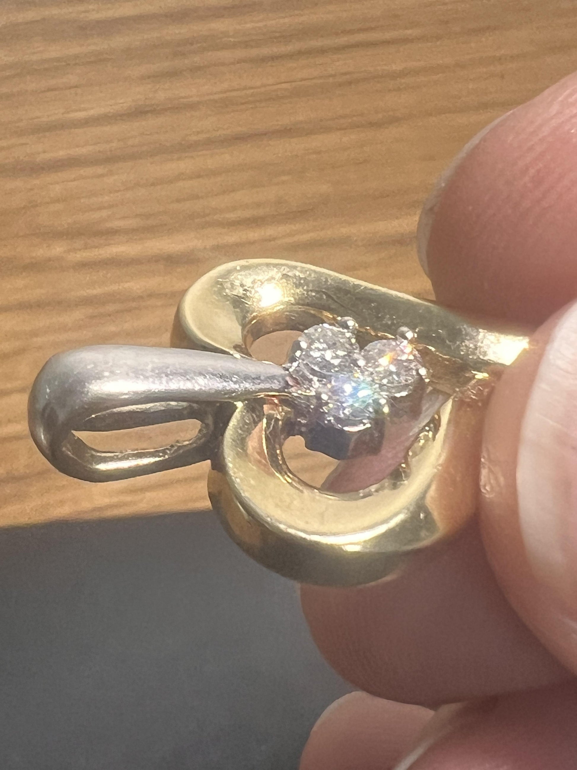 14k Gold Two Tone Heart Pendant