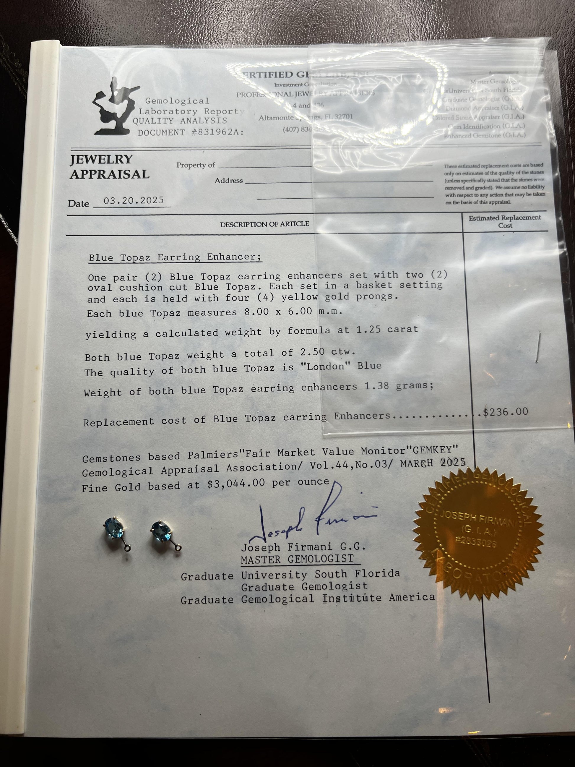 Blue Topaz Earring Enhancers