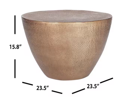Safavieh Myrtis 24 in. Brass Drum Coffee Table