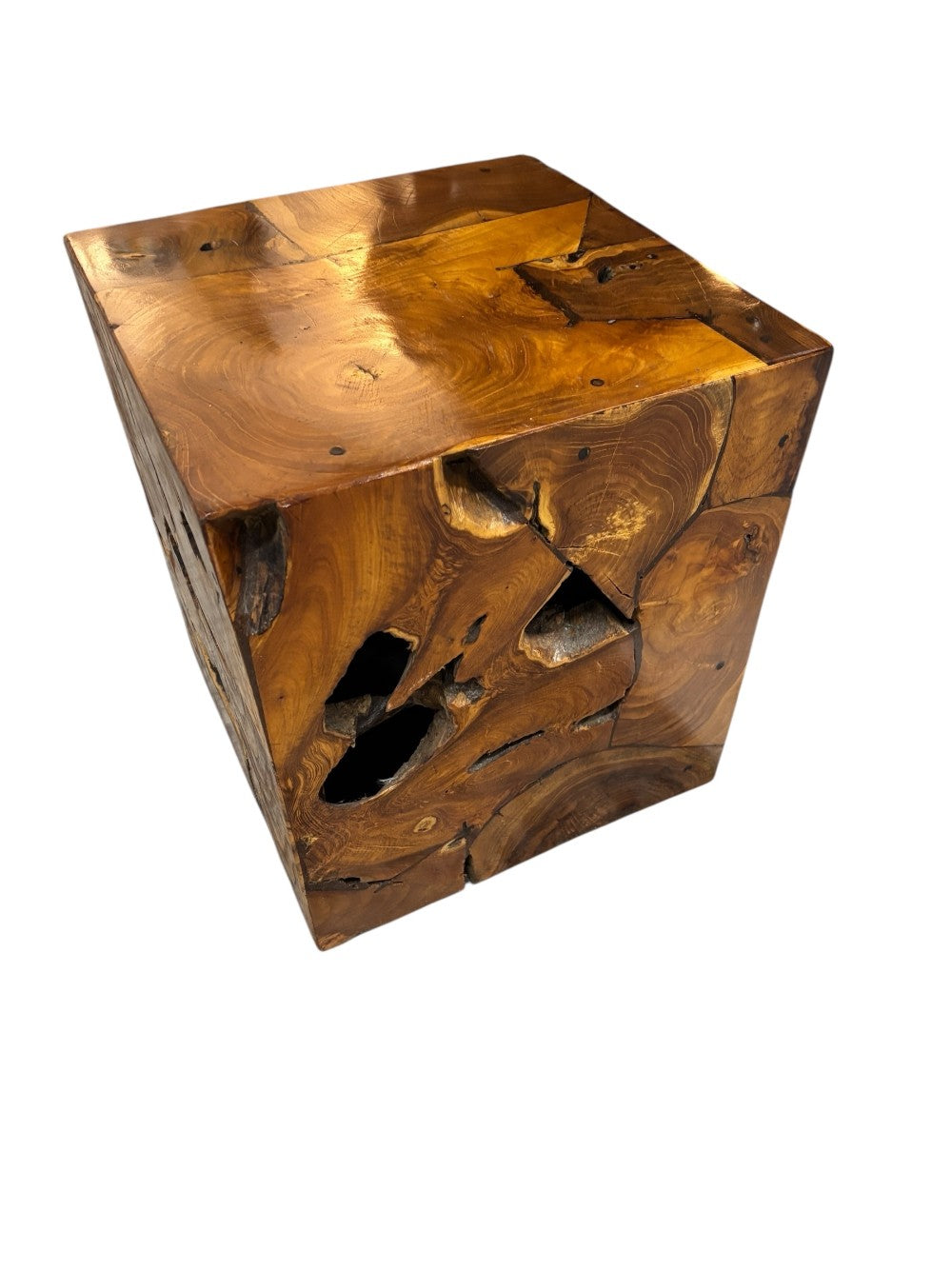 Teak Cube Side Table|3044
