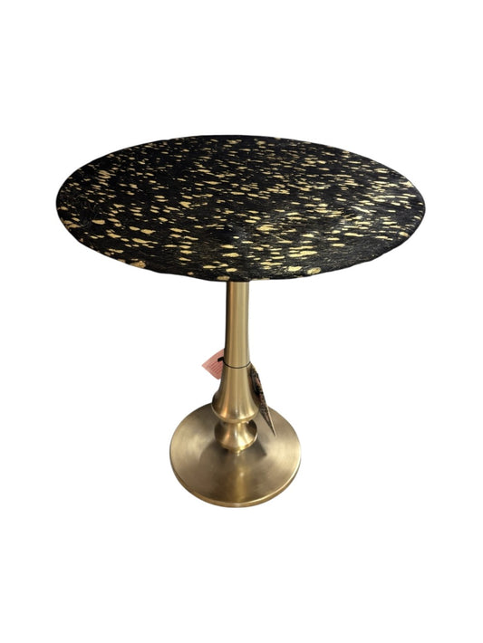 Black/Gold Round Side Table|3039