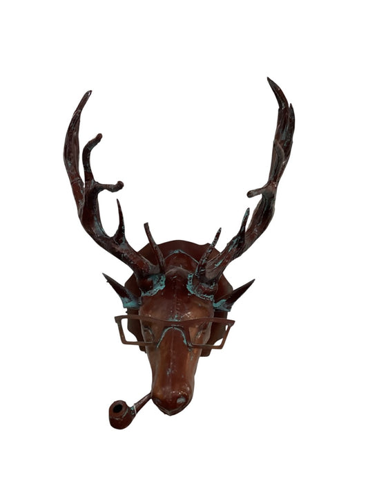Deer head with glasses patina finish|3008