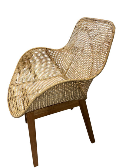 Pair Woven Natural Rattan Chairs|3056