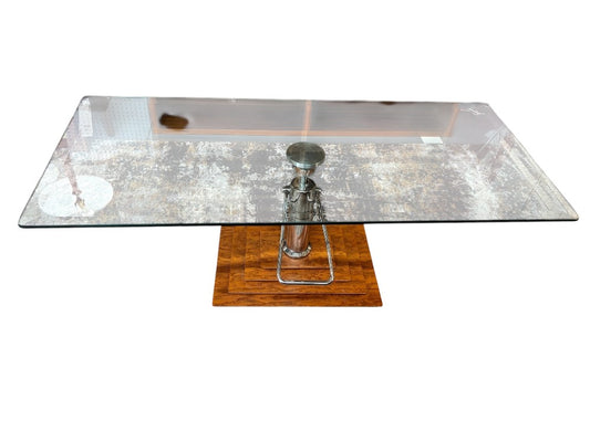 MCM Pump Glass Top Table|3029