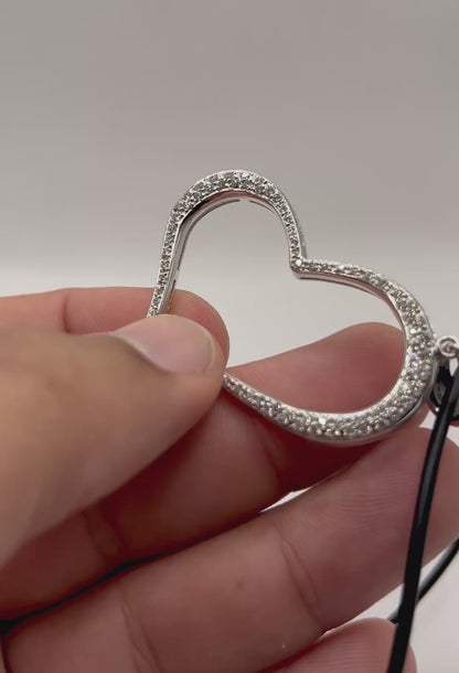 Diamond Heart Pendant - 18kt white gold