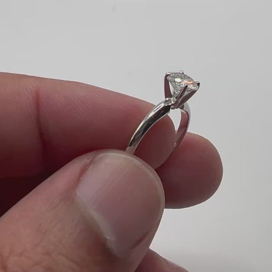 Diamond Solitaire Ring - 14kt White Gold