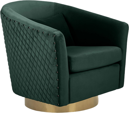 Green Velvet Barrel Chair